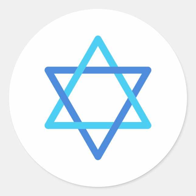 Star of David Israeli Blue Star Independence Day Classic Round Sticker (Front)
