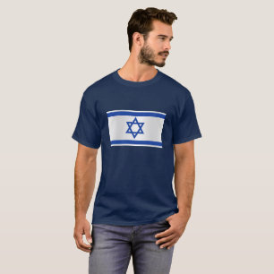Star of David Israeli Flag Navy Blue T-Shirt