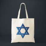 Star of David Israeli Jewish Tote Bag<br><div class="desc">The Magen David, or Star of David, is the most common symbol of Judaism and the State of Israel. Shown in vibrant gradient blue. The Star of David is a six-pointed star made up of two triangles superimposed over each other. In Judaism it is often called the Magen David, which...</div>