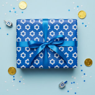 Star of David Jewish Bar Mitzvah Hanukkah Simple Wrapping Paper Sheets