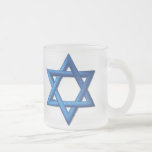 Star of David  Jewish Frosted Glass Coffee Mug<br><div class="desc">The Magen David, or Star of David, is the most common symbol of Judaism and the State of Israel. Shown in vibrant gradient blue. The Star of David is a six-pointed star made up of two triangles superimposed over each other. In Judaism it is often called the Magen David, which...</div>