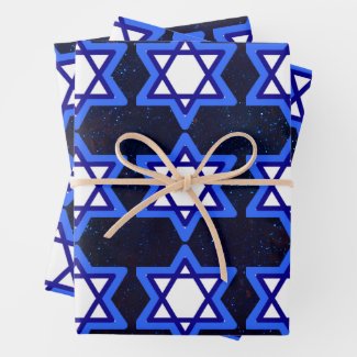 Star of David Jewish Holiday Blue White