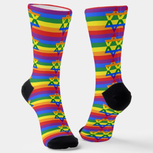 Star of David Jewish Rainbow LGBTQIA Gay Pride Socks