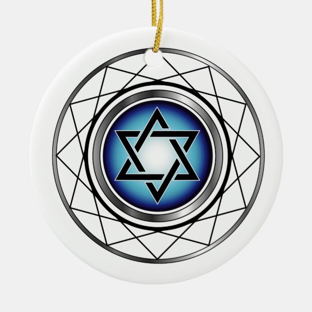 Star of David- Jewish religious symbol Ceramic Ornament (Front)