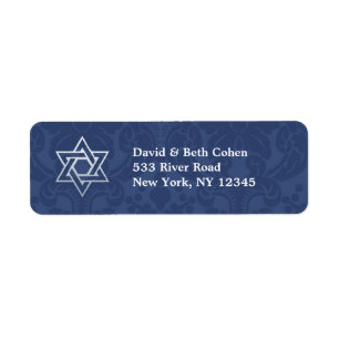 Star of David Jewish Return Address Label