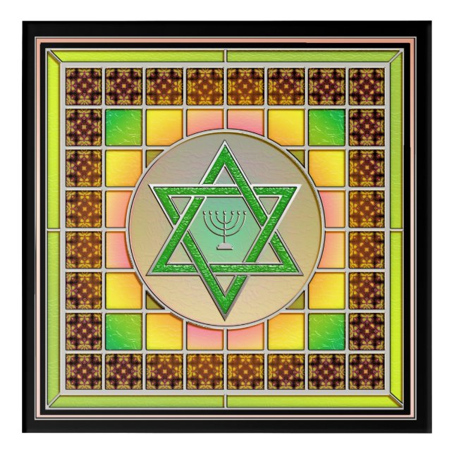 Star of David Judaism Acrylic Art (Front)