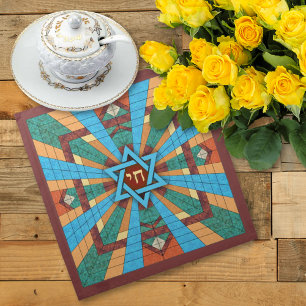 Star of David Kaleidoscope Challah Cover or Cloth Napkin