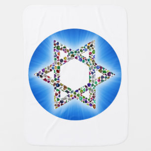 Star of David made with Gemstones Baby Blanket