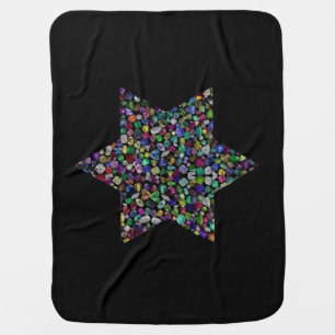Star of David made with Gemstones in All Colors Baby Blanket
