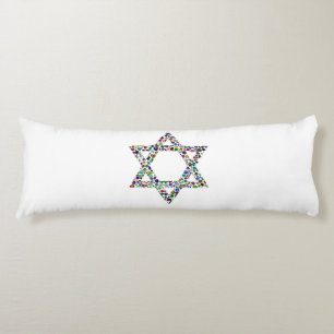 Star of David made with Gemstones in All Colors Body Pillow