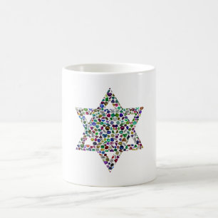 Star of David made with Gemstones in All Colors Color Morph Mug