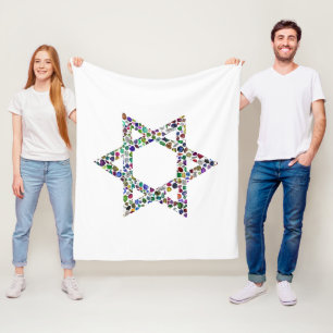 Star of David made with Gemstones in All Colors Fleece Blanket