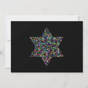 Star of David made with Gemstones in All Colors Invitation