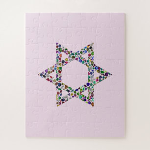 Star of David made with Gemstones in All Colors Jigsaw Puzzle