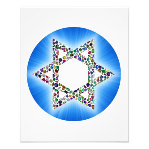 Star of David made with Gemstones Photo Print