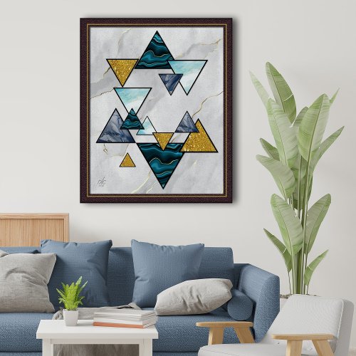 Star of David _ Magen David on Marble Gicle Art Poster