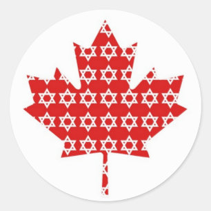 Star of David Maple Leaf Canadian Flag Ts, Gifts Classic Round Sticker