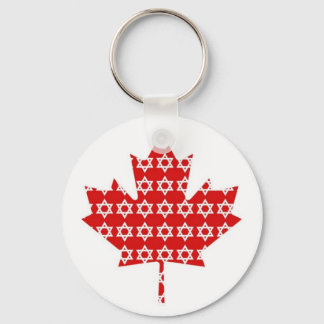 Star of David Maple Leaf Canadian Flag Ts, Gifts Keychain