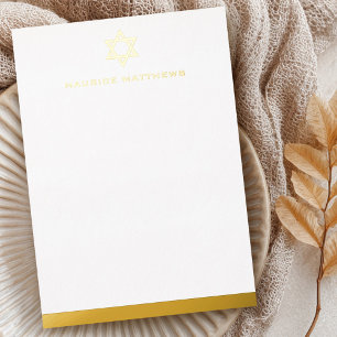 Star of David masculine name border flat foil card