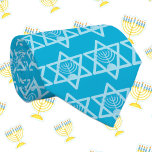 Star of David Menorah Neck Tie<br><div class="desc">Hanukkah star and menorah</div>