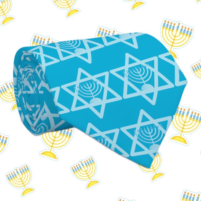 Star of David Menorah Neck Tie (Creator Uploaded)