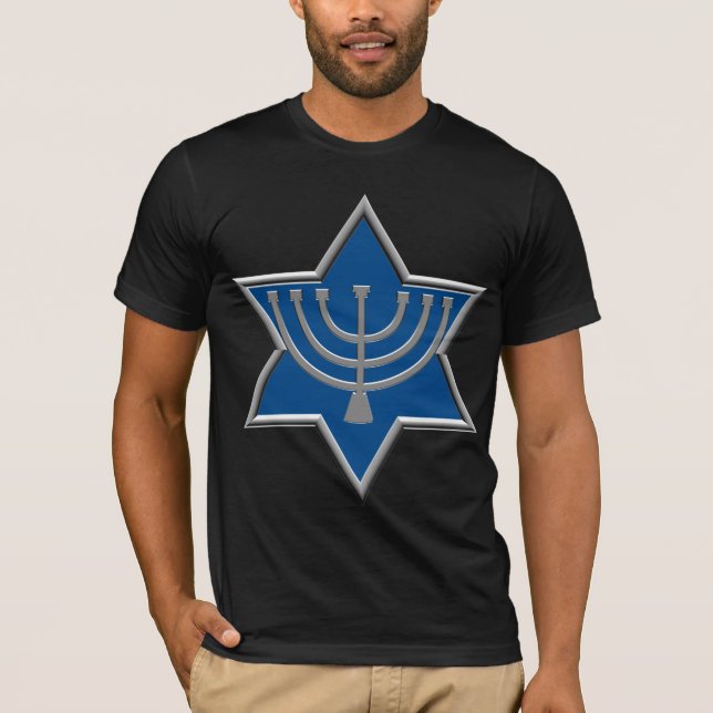 Star of David & Menorah T-Shirt (Front)