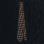 Star of David & Menorah Tie<br><div class="desc">Yellow Star of David filled with blue and a menorah.</div>