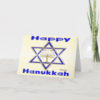 Star of David Menorrah Hanukkah Card
