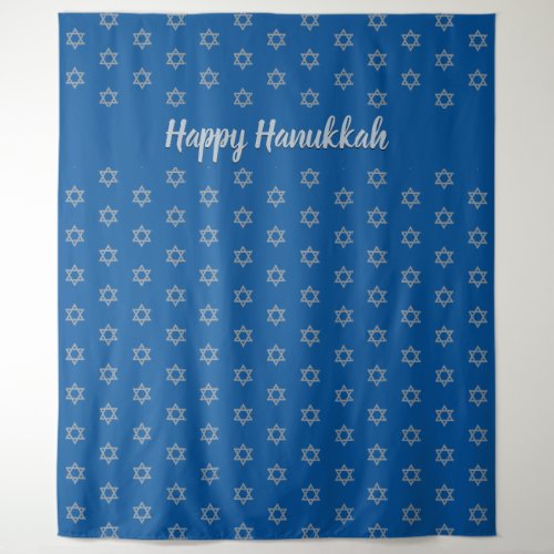 STAR OF DAVID  Mid Blue  Happy Hanukkah Backdrop