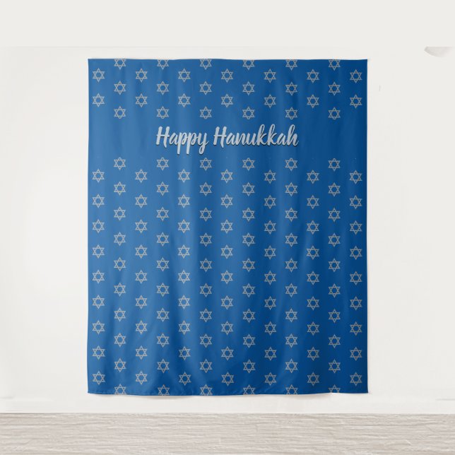 STAR OF DAVID | Mid Blue | Happy Hanukkah Backdrop (Front)