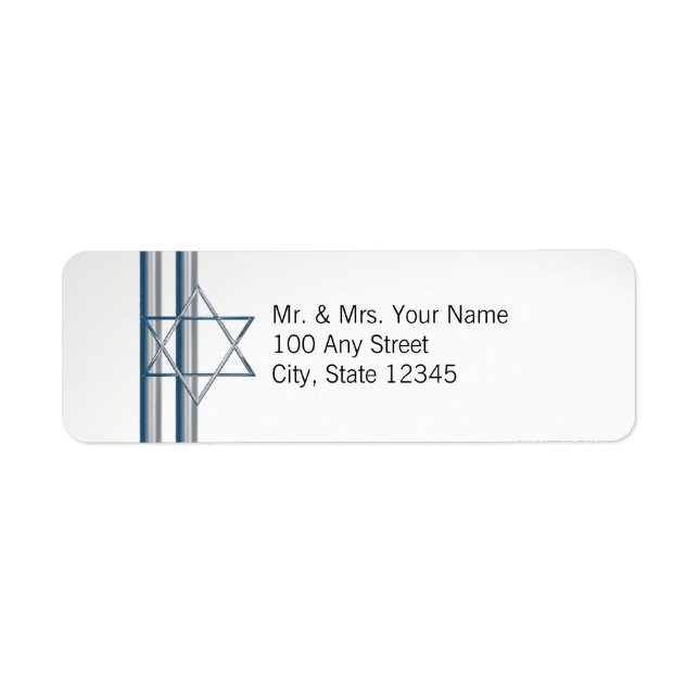 Star of David Mitzvah Address Label (Front)
