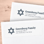 Star of David Modern Simple Chic Return Address Label<br><div class="desc">Composed of modern serif and sans serif typography with a star of David.

This is designed by Select Party Supplies,  exclusive for Zazzle.

Available here:
http://www.zazzle.com/store/selectpartysupplies</div>