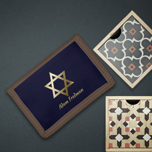 Star of David Monogram Trifold Wallet