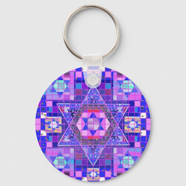 Star of David mosaic Keychain (Front)