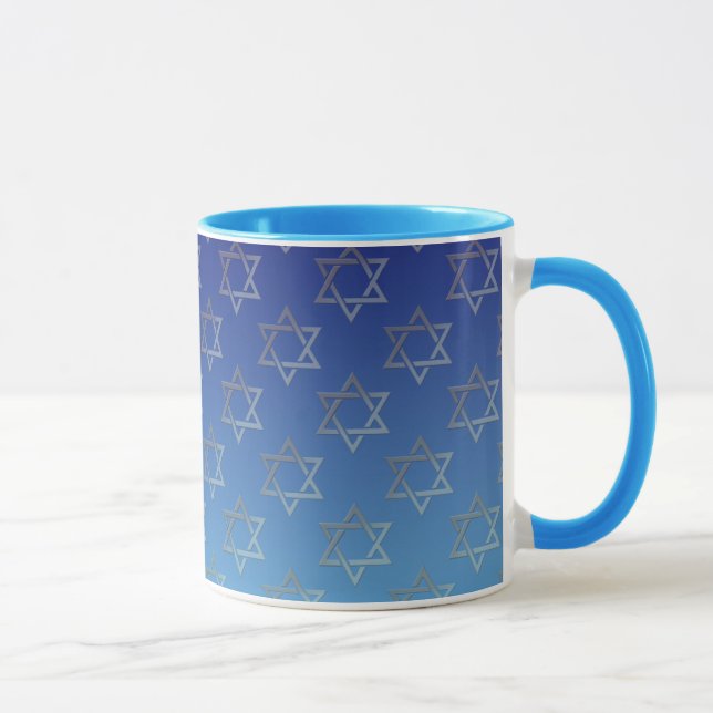Star of David on blue background Mug (Right)