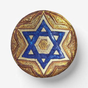 Star of David Paper Bowls, 7" Round Paper Bowl