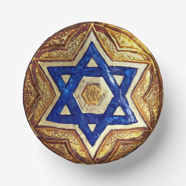 Star of David Paper Bowls, 7" Round Paper Bowl (Front)