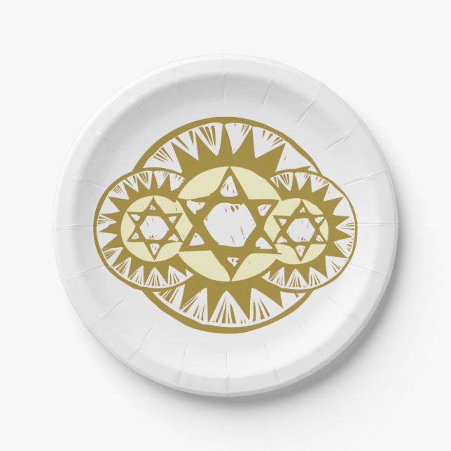 Star Of David Paper Plates (Front)