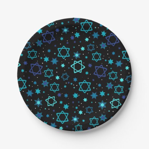 Star of David Paper Plates _ Black