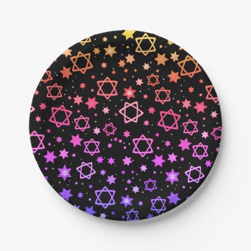 Star of David Paper Plates _ Colorful