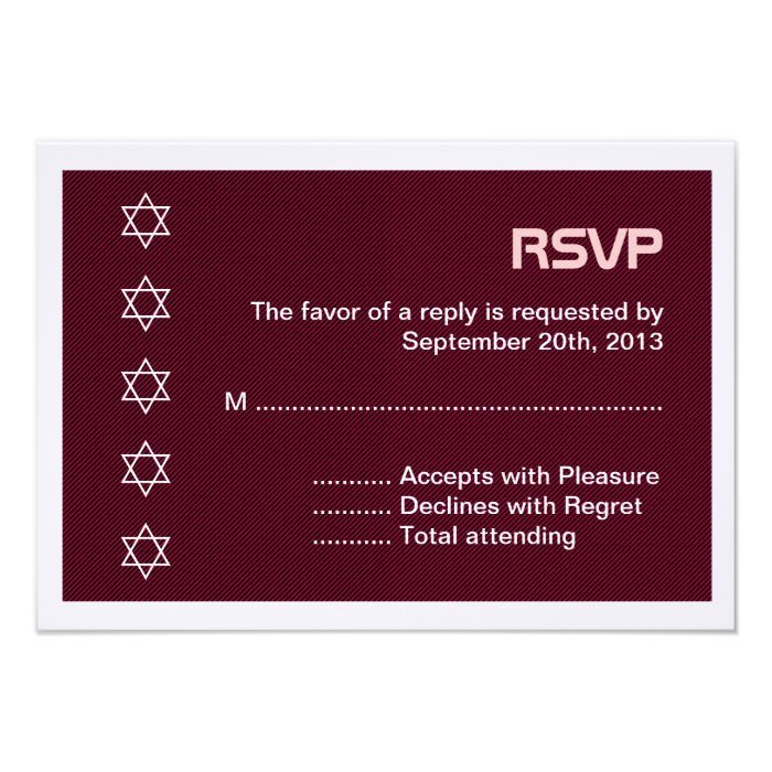 Star of David Pattern Bat Mitzvah Personalized Invitation