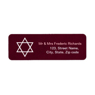 Star of David Pattern Bat Mitzvah Label