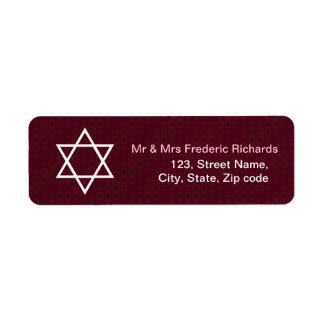 Star of David Pattern Bat Mitzvah Label