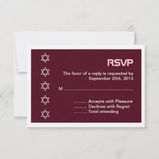 Star of David Pattern Bat Mitzvah RSVP Card
