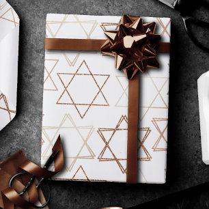 Star of David Pattern Rose Gold Classic Simple Wrapping Paper