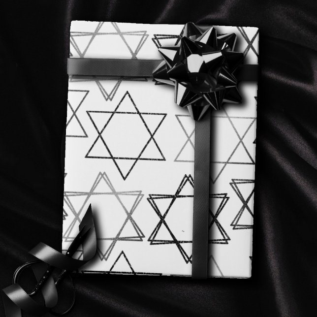 Star of David Pattern | Silver and White Classic Wrapping Paper (Creator Uploaded)