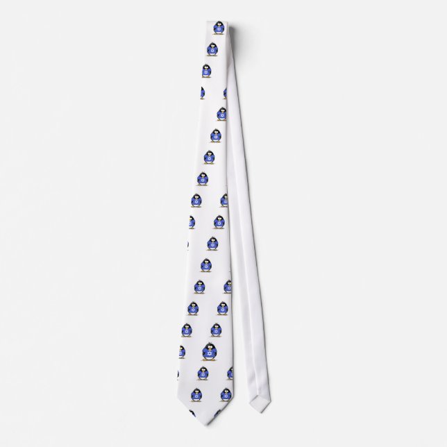 Star of David Penguin Neck Tie (Front)