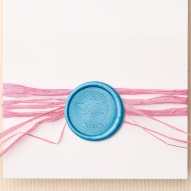 Star of David Personal Religious Wax Seal Sticker (Front)