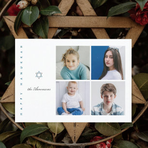 Star of David Photo Hanukkah Card