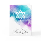 Star of David purple watercolor sympathy thank you